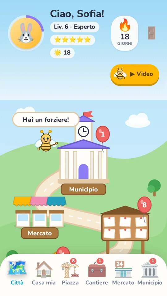 La mappa della città per i 4–7 anni