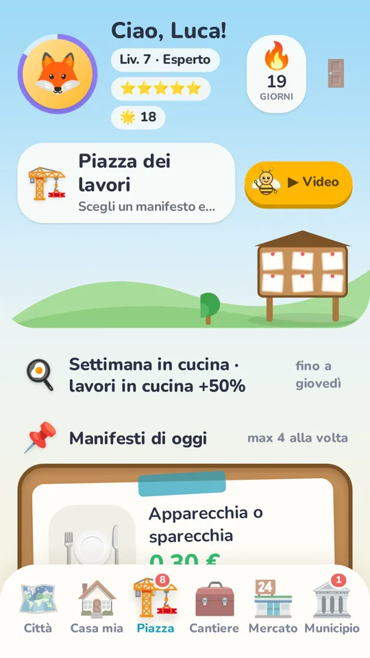 La bacheca dei lavoretti